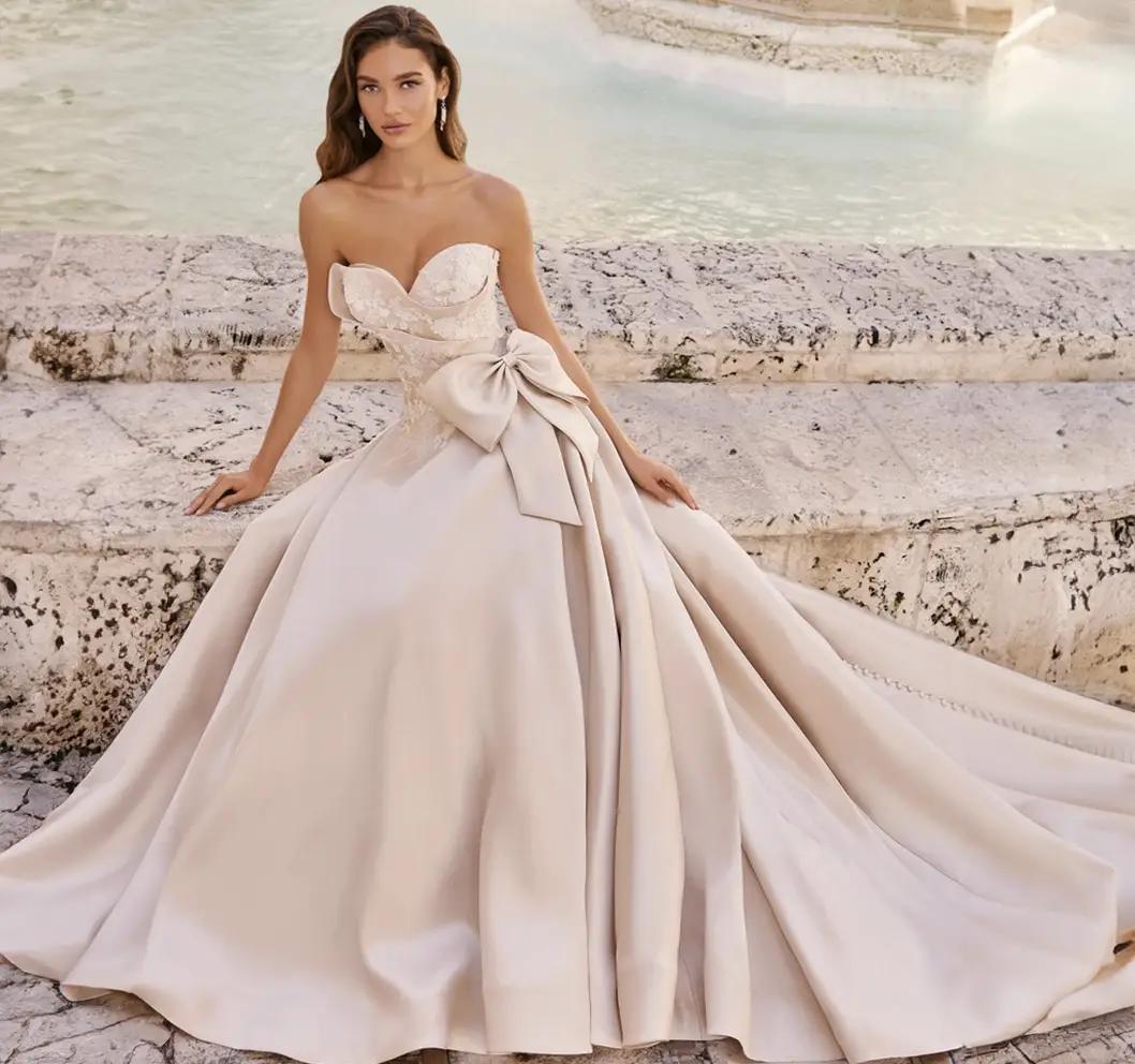 Model wearing a bridal dress.